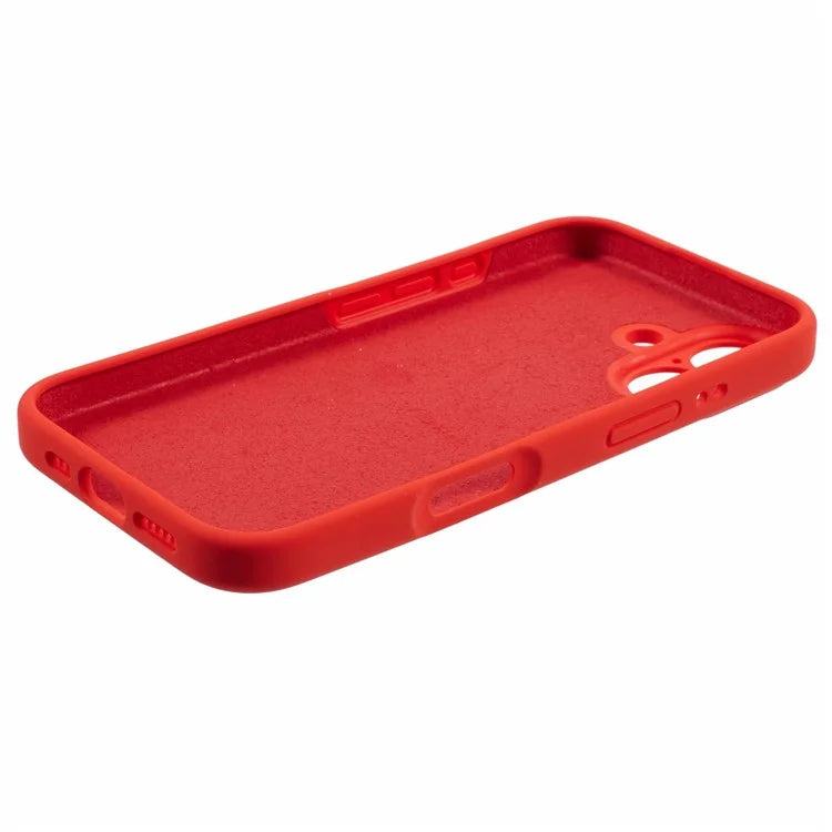 For iPhone 16 Plus Case PC+Liquid Silicone Protective Phone Cover with Microfiber Lining