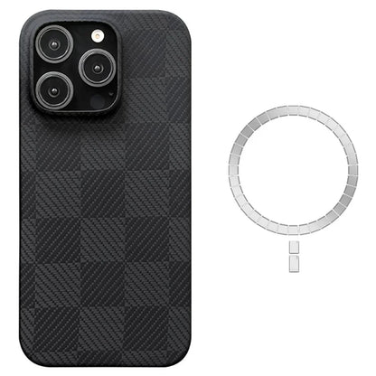 For iPhone 16 Pro Case Scratch Proof Aramid Fiber Magnetic Phone Cover (Big Lens Hole)