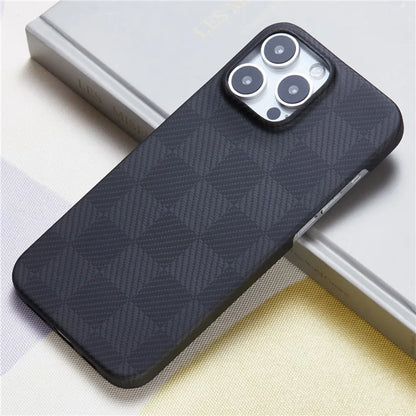 For iPhone 16 Pro Case Scratch Proof Aramid Fiber Magnetic Phone Cover (Big Lens Hole)