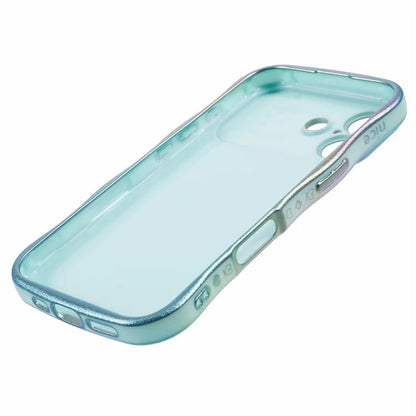 For iPhone 16 Plus Case Curly Shape Love Heart TPU Phone Cover Iridescent Gradient
