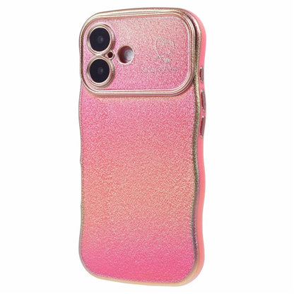 For iPhone 16 Plus Case Curly Shape Love Heart TPU Phone Cover Iridescent Gradient