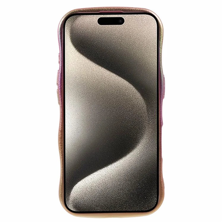 For iPhone 16 Plus Case Curly Shape Love Heart TPU Phone Cover Iridescent Gradient