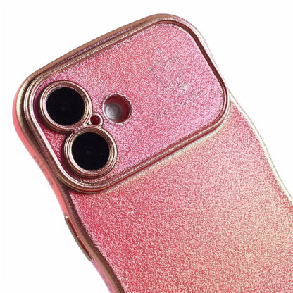 For iPhone 16 Plus Case Curly Shape Love Heart TPU Phone Cover Iridescent Gradient