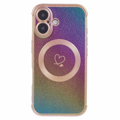 For iPhone 16 Plus Magnetic Case TPU Gradient Electroplated Phone Cover