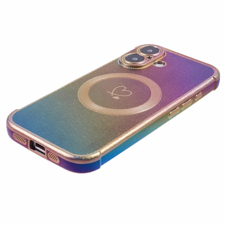 For iPhone 16 Plus Magnetic Case TPU Gradient Electroplated Phone Cover