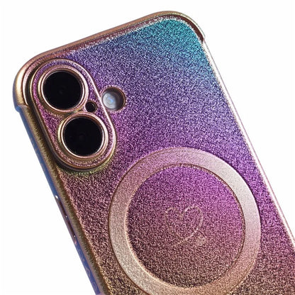 For iPhone 16 Plus Magnetic Case TPU Gradient Electroplated Phone Cover