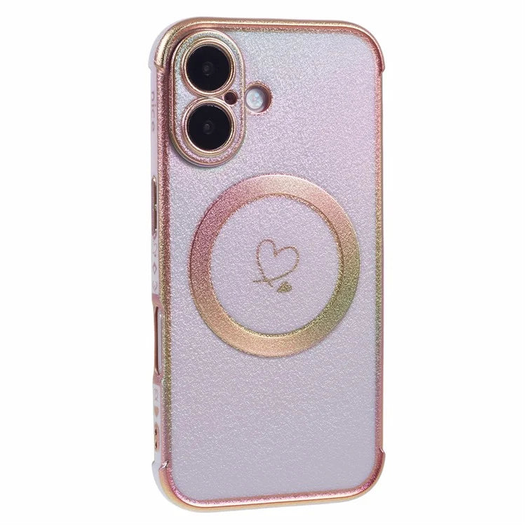 For iPhone 16 Plus Magnetic Case TPU Gradient Electroplated Phone Cover