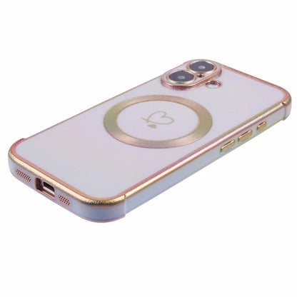 For iPhone 16 Plus Magnetic Case TPU Gradient Electroplated Phone Cover