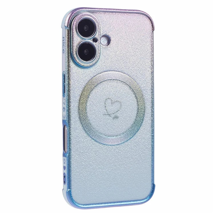 For iPhone 16 Plus Magnetic Case TPU Gradient Electroplated Phone Cover