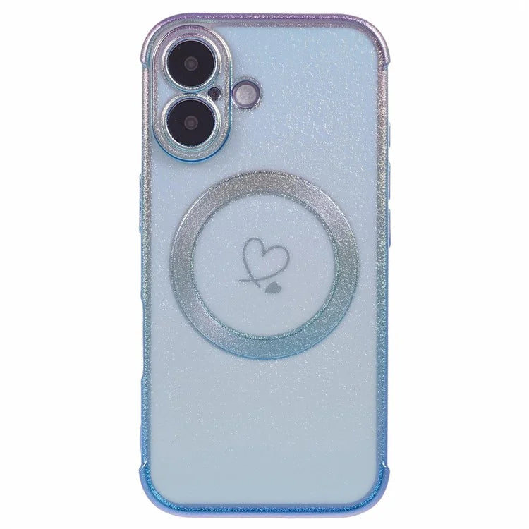 For iPhone 16 Plus Magnetic Case TPU Gradient Electroplated Phone Cover