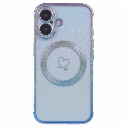 For iPhone 16 Plus Magnetic Case TPU Gradient Electroplated Phone Cover