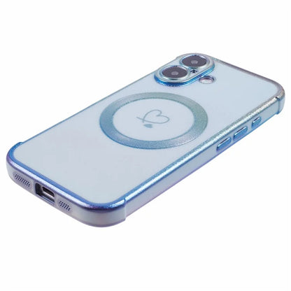 For iPhone 16 Plus Magnetic Case TPU Gradient Electroplated Phone Cover