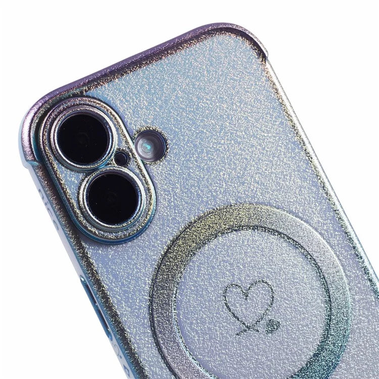 For iPhone 16 Plus Magnetic Case TPU Gradient Electroplated Phone Cover