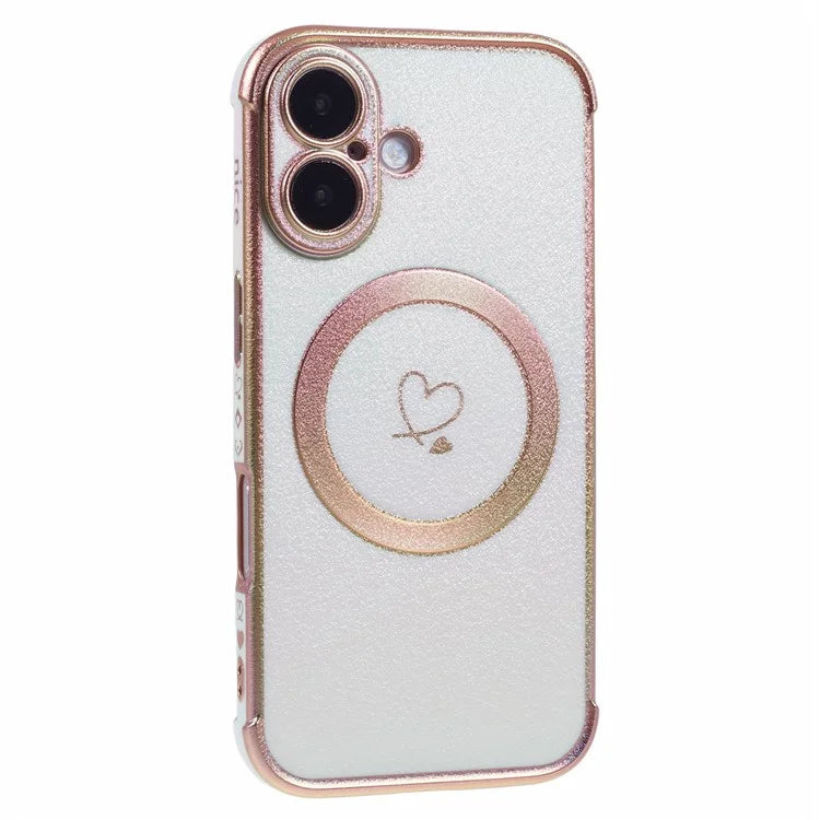 For iPhone 16 Plus Magnetic Case TPU Gradient Electroplated Phone Cover