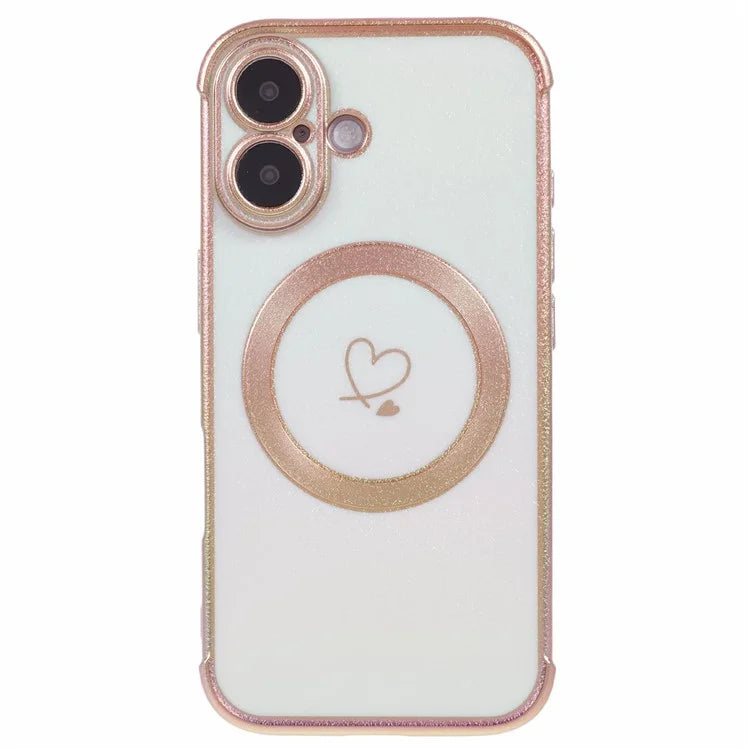 For iPhone 16 Plus Magnetic Case TPU Gradient Electroplated Phone Cover