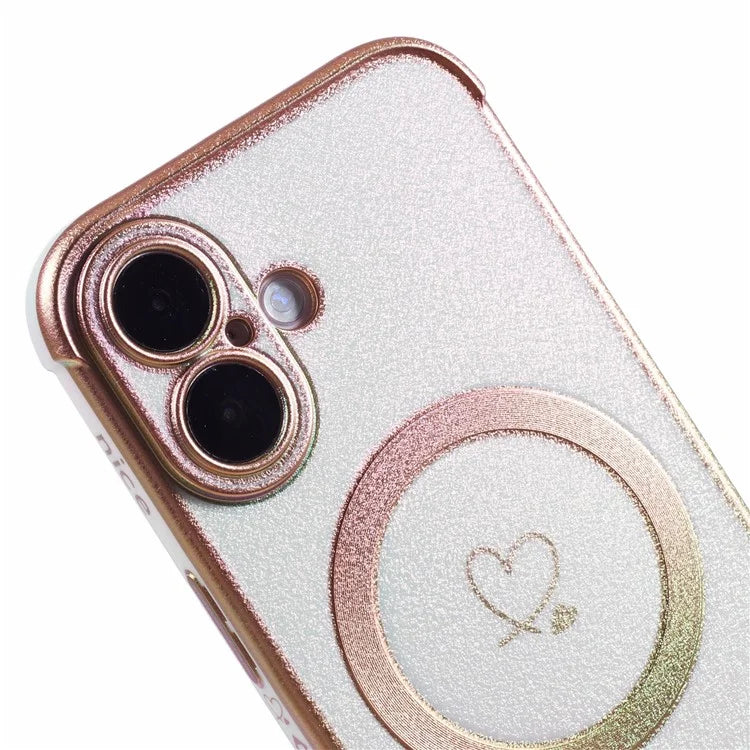 For iPhone 16 Plus Magnetic Case TPU Gradient Electroplated Phone Cover