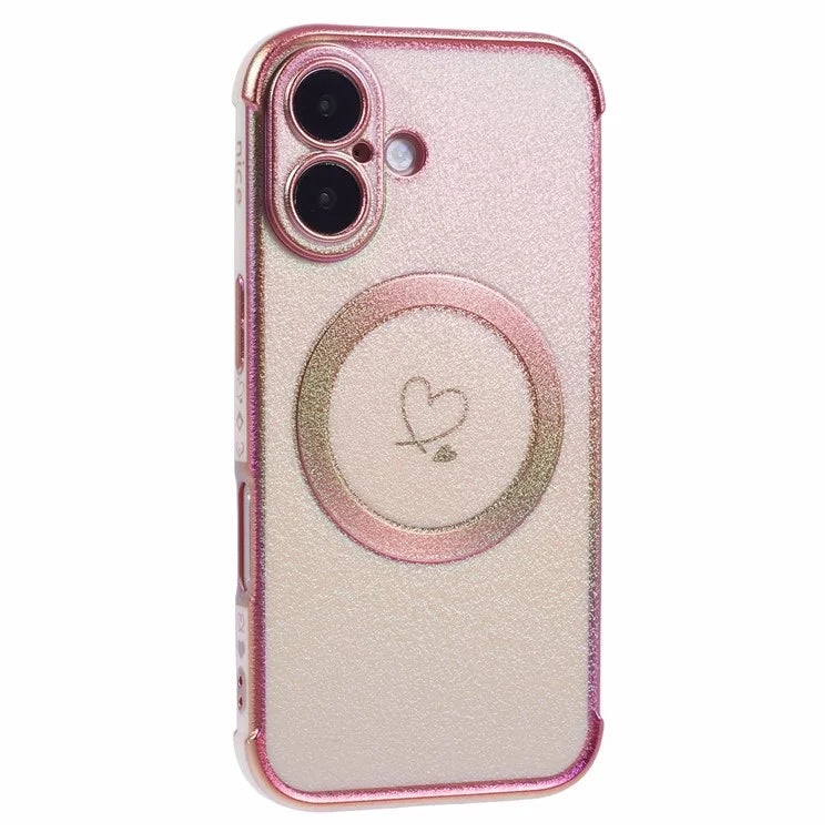 For iPhone 16 Plus Magnetic Case TPU Gradient Electroplated Phone Cover