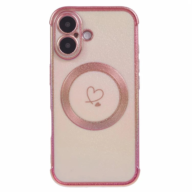 For iPhone 16 Plus Magnetic Case TPU Gradient Electroplated Phone Cover