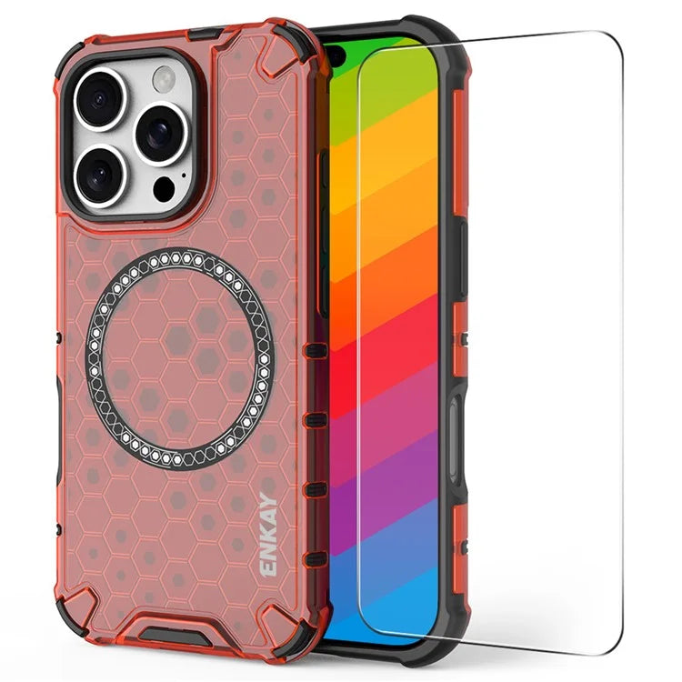 ENKAY HAT PRINCE For iPhone 16 Pro Max Case Compatible with MagSafe TPU+PC Phone Cover with Screen Film