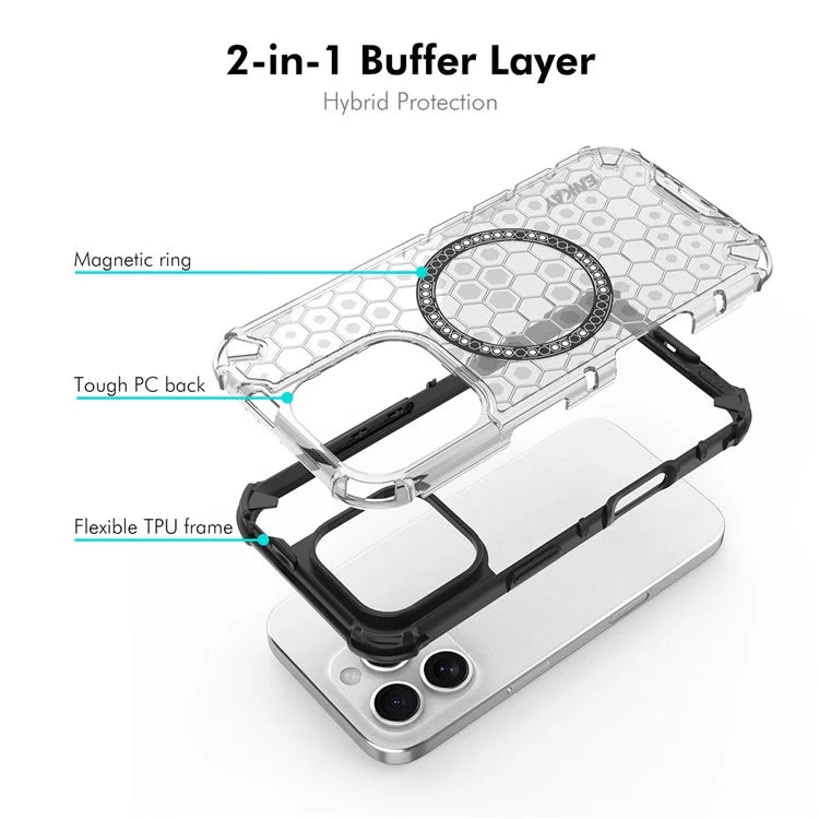 ENKAY HAT PRINCE For iPhone 16 Pro Max Case Compatible with MagSafe TPU+PC Phone Cover with Screen Film