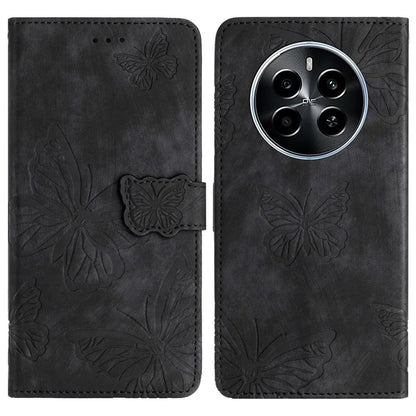 For Realme Narzo 70 5G / Narzo 70 Pro 5G / P1 5G / 12 4G / 12+ 5G Case Butterfly Design Flip Wallet Leather Phone Cover Skin-Touch