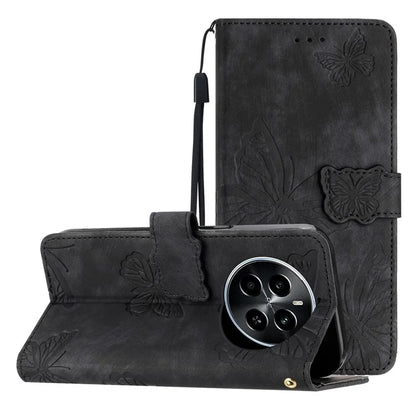 For Realme Narzo 70 5G / Narzo 70 Pro 5G / P1 5G / 12 4G / 12+ 5G Case Butterfly Design Flip Wallet Leather Phone Cover Skin-Touch