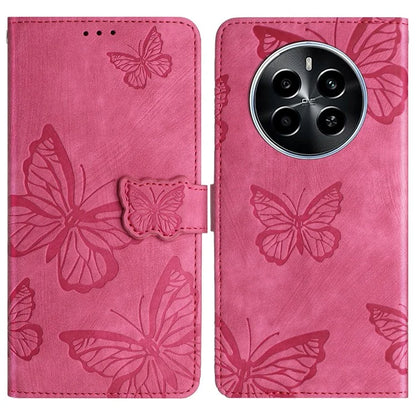 For Realme Narzo 70 5G / Narzo 70 Pro 5G / P1 5G / 12 4G / 12+ 5G Case Butterfly Design Flip Wallet Leather Phone Cover Skin-Touch