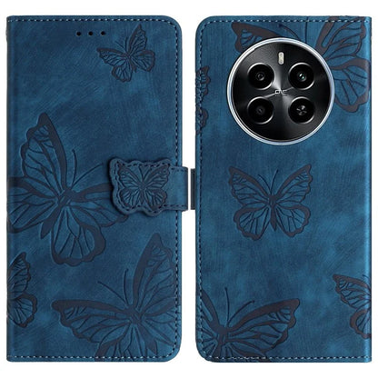 For Realme Narzo 70 5G / Narzo 70 Pro 5G / P1 5G / 12 4G / 12+ 5G Case Butterfly Design Flip Wallet Leather Phone Cover Skin-Touch
