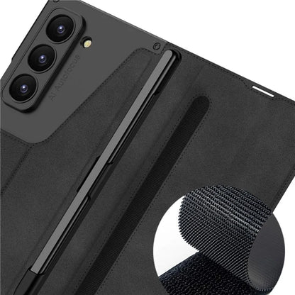 GKK For Samsung Galaxy Z Fold6 5G Kickstand Case Magnetic Closure PC+PU Phone Cover with Pencil Slot (No Screen Film)