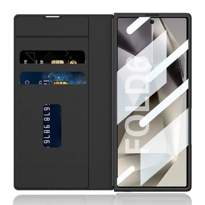 GKK For Samsung Galaxy Z Fold6 5G Kickstand Case Magnetic Closure PC+PU Phone Cover with Pencil Slot (No Screen Film)