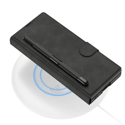 GKK For Samsung Galaxy Z Fold6 5G Kickstand Case Magnetic Closure PC+PU Phone Cover with Pencil Slot (No Screen Film)
