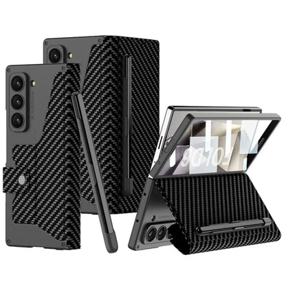 GKK For Samsung Galaxy Z Fold6 5G Kickstand Case Magnetic Closure PC+PU Phone Cover with Pencil Slot (No Screen Film)