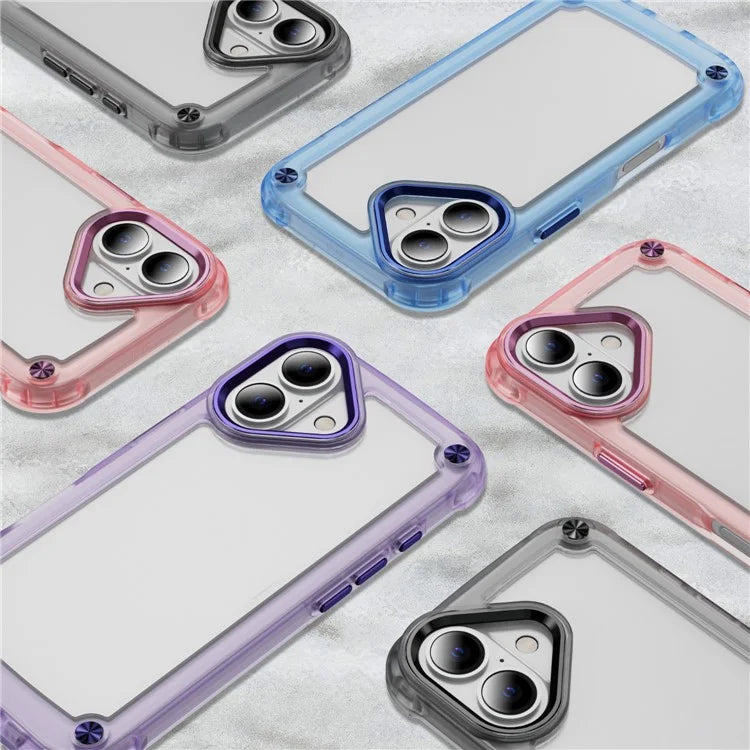 For iPhone 16 Plus Case Anti-Drop TPU Frame Clear PC Back Cover