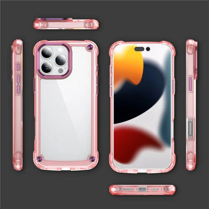 For iPhone 16 Pro Case Anti-Drop TPU Frame Clear PC Back Cover