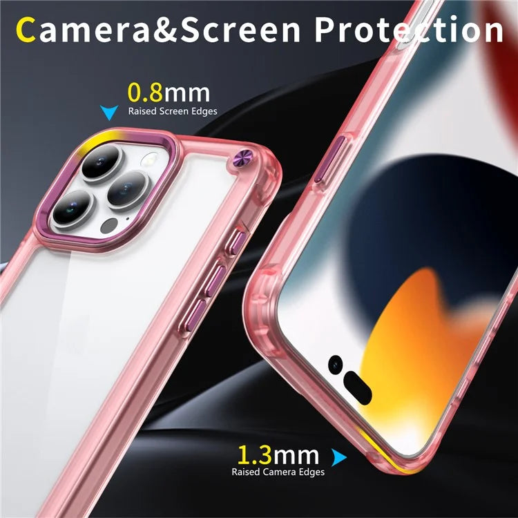 For iPhone 16 Pro Case Anti-Drop TPU Frame Clear PC Back Cover