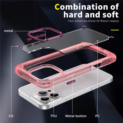 For iPhone 16 Pro Case Anti-Drop TPU Frame Clear PC Back Cover