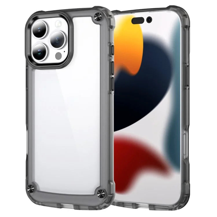 For iPhone 16 Pro Case Anti-Drop TPU Frame Clear PC Back Cover