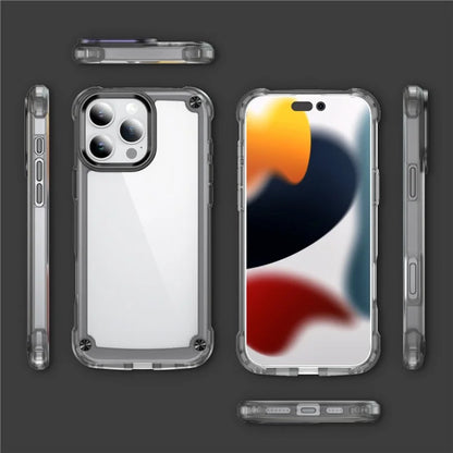 For iPhone 16 Pro Case Anti-Drop TPU Frame Clear PC Back Cover