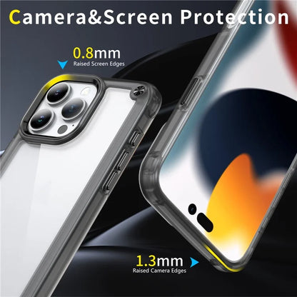 For iPhone 16 Pro Case Anti-Drop TPU Frame Clear PC Back Cover