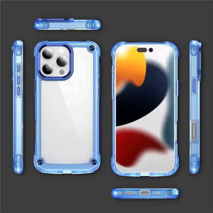 For iPhone 16 Pro Case Anti-Drop TPU Frame Clear PC Back Cover