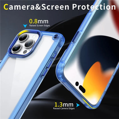 For iPhone 16 Pro Case Anti-Drop TPU Frame Clear PC Back Cover