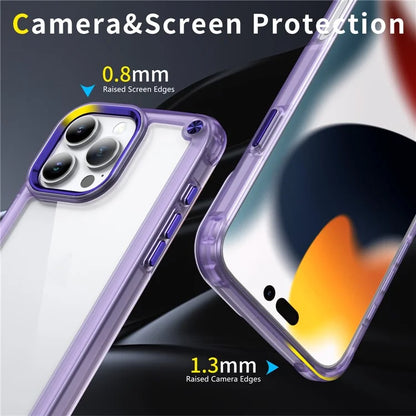 For iPhone 16 Pro Case Anti-Drop TPU Frame Clear PC Back Cover