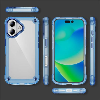 For iPhone 16 Case Anti-Drop TPU Frame Clear PC Back Cover