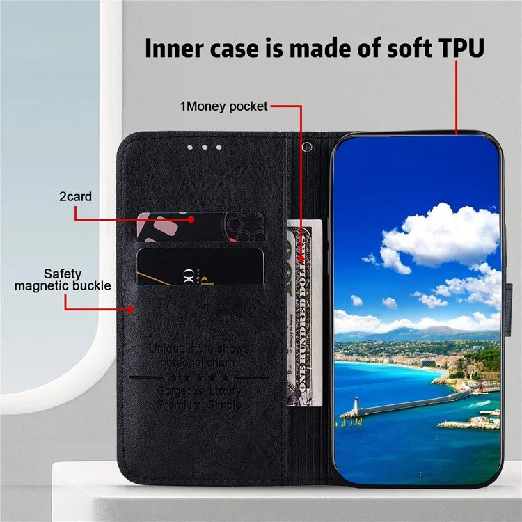 For Samsung Galaxy A16 5G Case Solid Color Leather Folding Stand Wallet Leather Phone Cover
