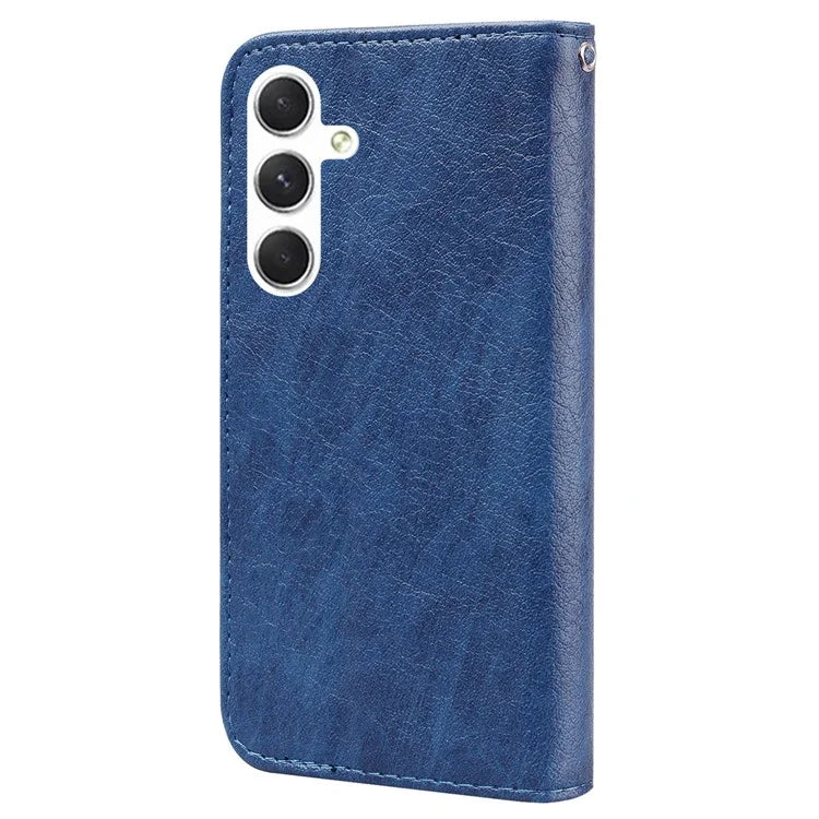 For Samsung Galaxy A16 5G Case Solid Color Leather Folding Stand Wallet Leather Phone Cover