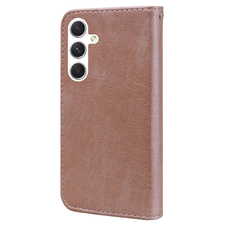 For Samsung Galaxy A16 5G Case Solid Color Leather Folding Stand Wallet Leather Phone Cover