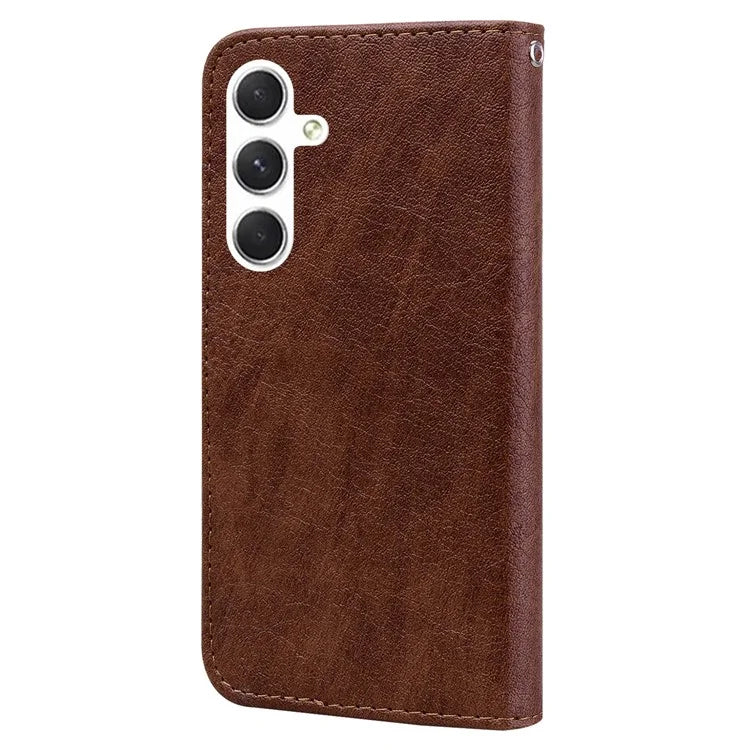 For Samsung Galaxy A16 5G Case Solid Color Leather Folding Stand Wallet Leather Phone Cover