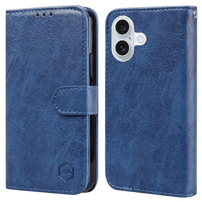 For iPhone 16 Plus Case Solid Color Leather Folding Stand Wallet Leather Phone Cover