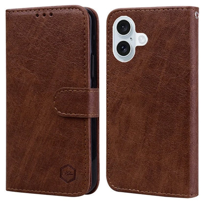 For iPhone 16 Plus Case Solid Color Leather Folding Stand Wallet Leather Phone Cover