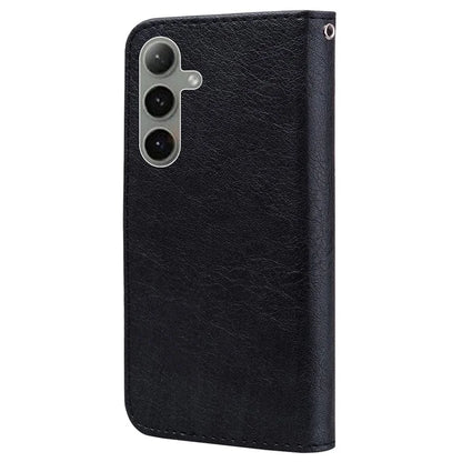 For Samsung Galaxy S24 FE Case Solid Color Leather Folding Stand Wallet Leather Phone Cover